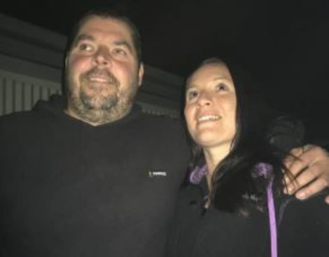 Dave Tetzlaff and partner Kirsten Mann, on the deck of their Lake Hawea home, from which they had a good view of a meteor on Monday night.