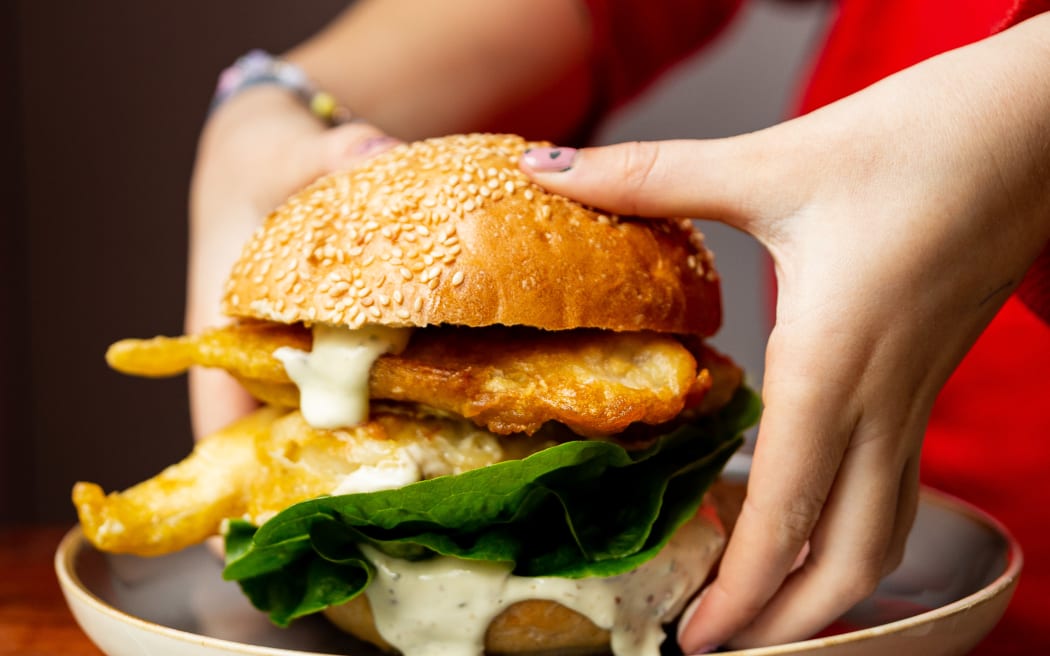 IPA Battered Fish Burgers w/ Crunchy Pickle & Lemon Tartare