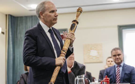 Len Brown at his final council meeting.
