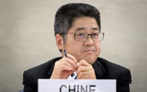 Chinese Vice Minister of Foreign Affairs Le Yucheng attends the Universal Periodic Review of China before the United Nations (UN) Human Rights Council on November 6, 2018 in Geneva.
