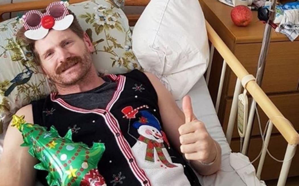 Adam Thomson recovers in hospital in Tokyo.