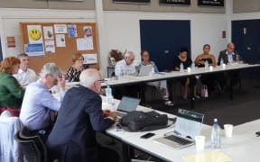 The Royal Commission of Inquiry in session at Far North Reap in Kaitāia. Photo: RNZ / Peter de Graaf