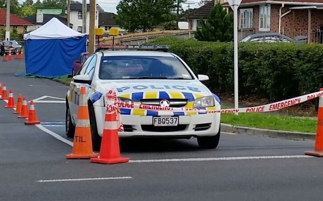 The scene of the incident on Fisher Crescent in Otara on Sunday.