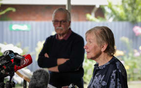 Dame Sue Bagshaw and Professor Phil Bagshaw, parents of aid worker Andrew Bagshaw, give a media conference following confirmation of their son's death in Ukraine.