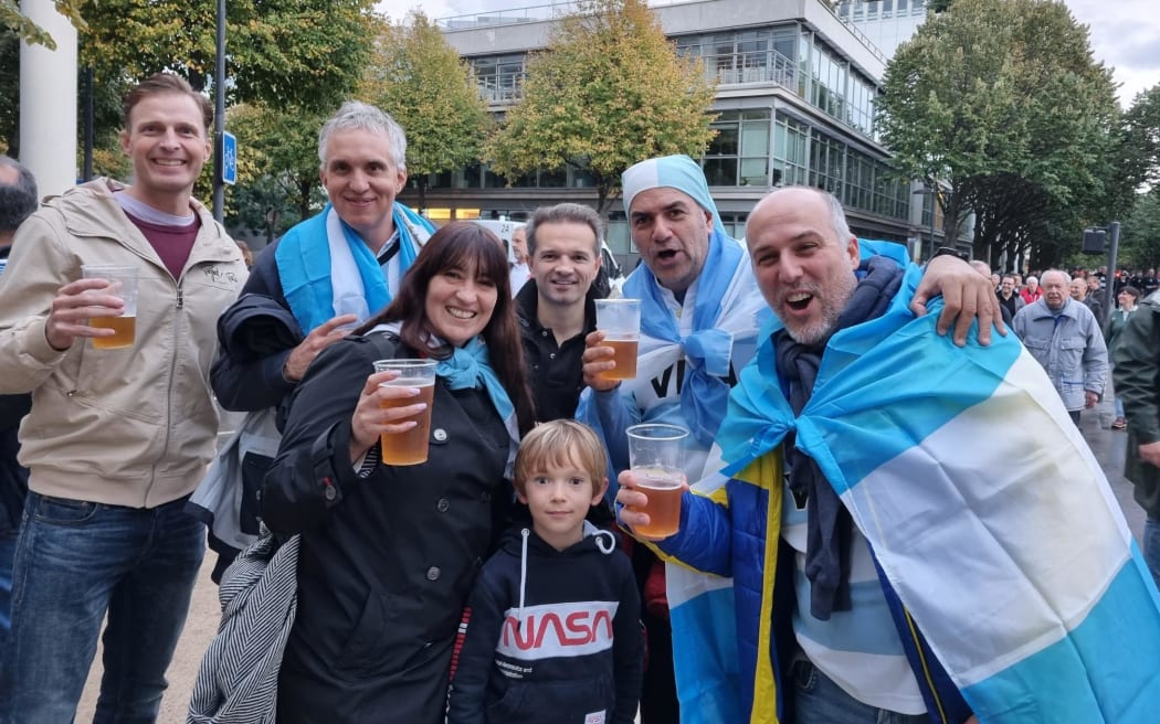 Fans at the Rugby World Cup 2023 in France ahead of the All Blacks vs Argentina game on 21 October.