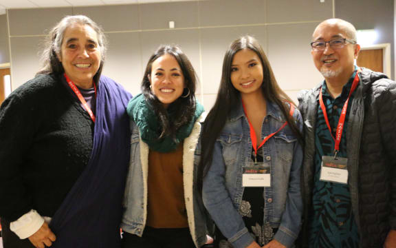 Professor Mary Tuti Baker, Tina Grandinetti, Makana Kushi and Kyle Kajihiro, NAISA 2019