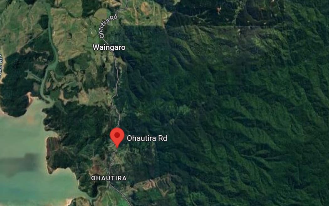 A map showing Ohautira Road.