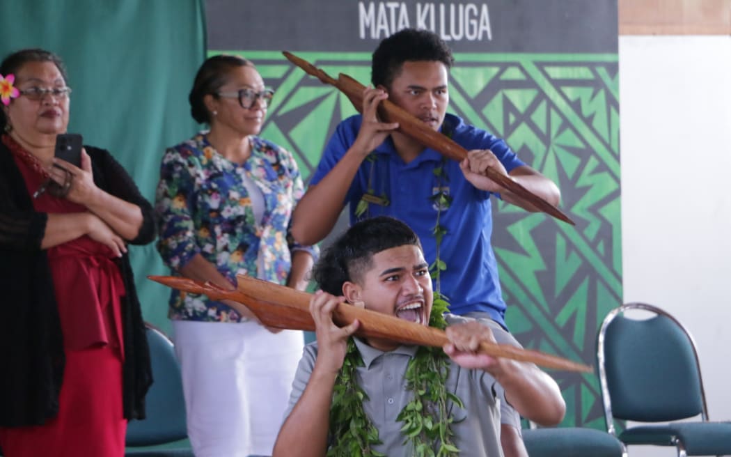 Niue High School welcomes deputy prime minister Winston Peters and his delegation.