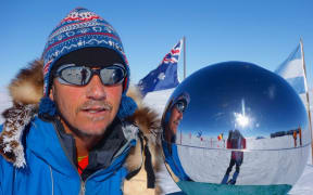 MP Andrew Bayly pictured at the South Pole.