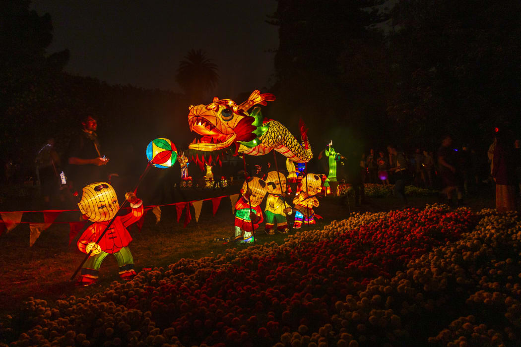 Handmade Chinese lanterns at the 2017 Chinese Lantern Festival at Auckland Domain, New Zealand.