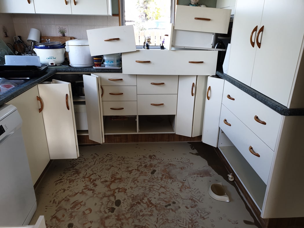 Alison Bishop's house after the flooding.
