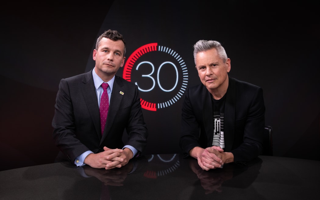ACT Party leader David Seyour in studio for an interview on season 3 of 30 with Guyon Espiner.