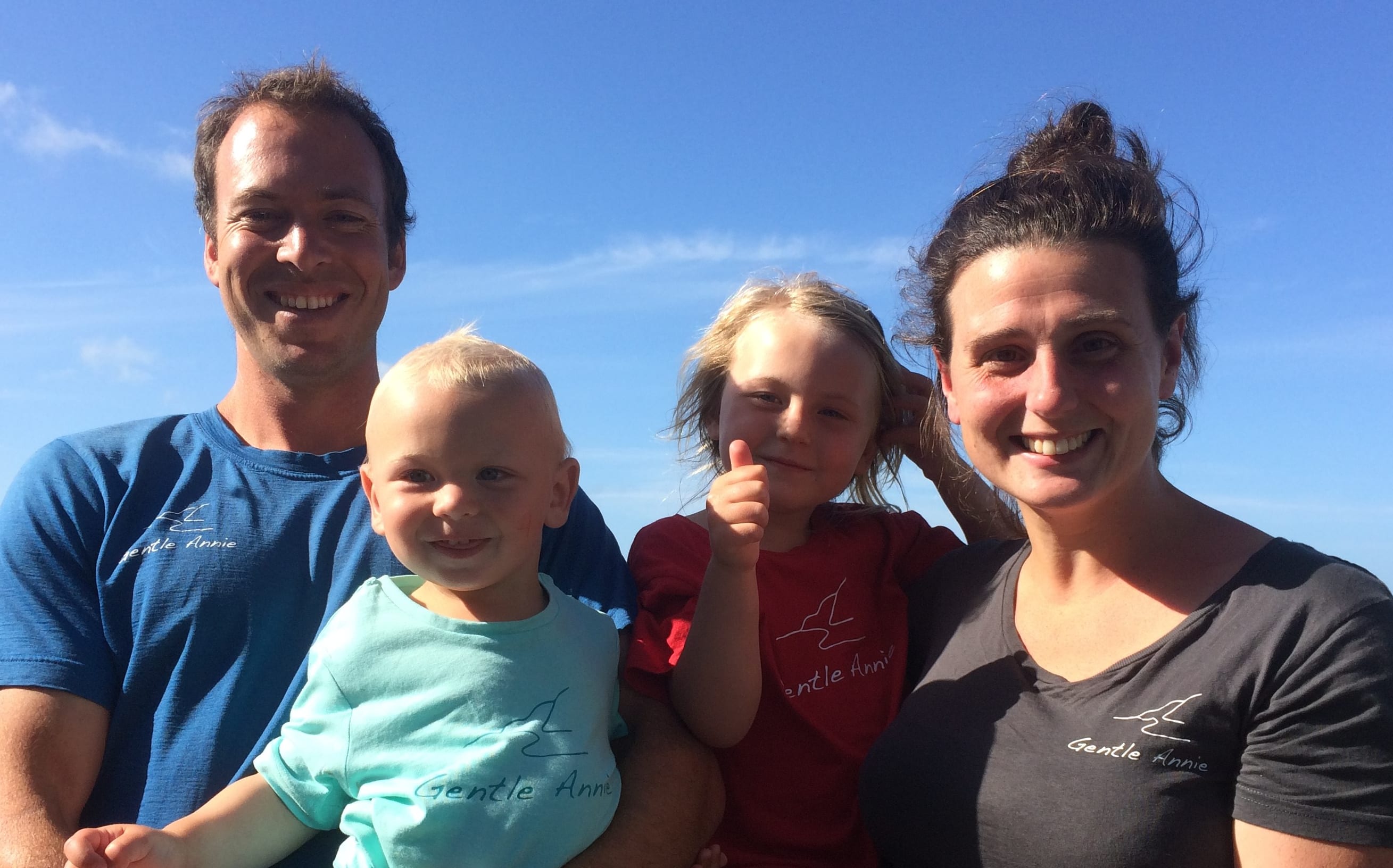 Campground owners Jesse and Jessica Paley-Atkins with their children Ithaca-Jane and Beau.