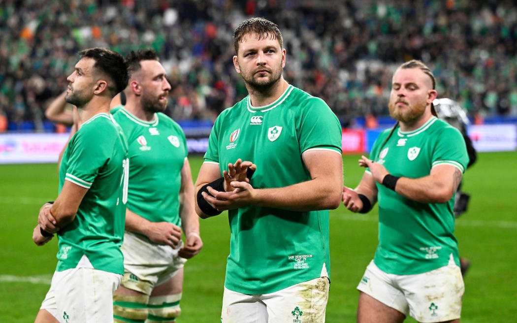 Ireland player Iain Henderson thanks fans after the quarter-final