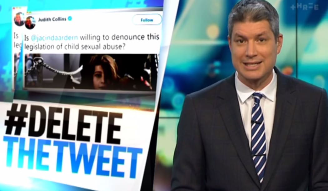 Three's The Project show urged Judith Collins to delete her tweet sharing the fake news from France.