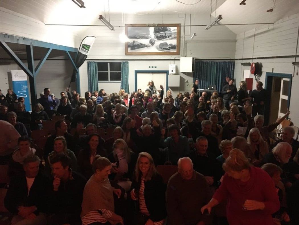 Marlborough residents pack the Ward Town Hall for Mel Parsons and the Son of a Bitch music and comedy show.