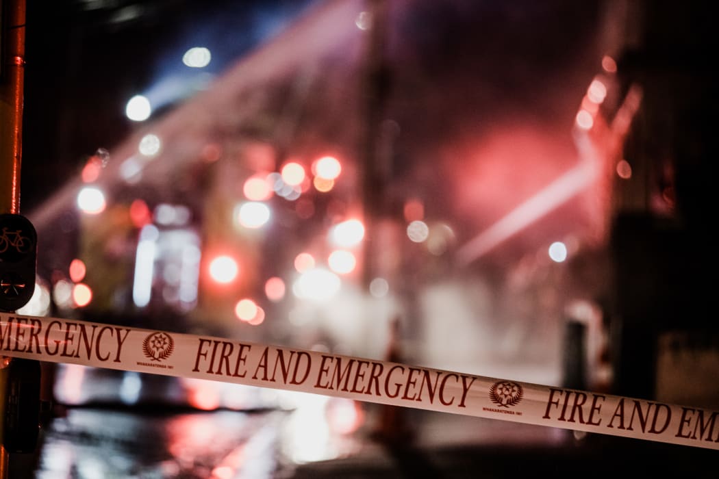 Fire and Emergency perimeter tape at the Abel Smith Street fire.
