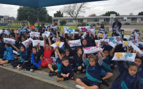 Students of Rongomai Primary School in Ōtara, South Auckland