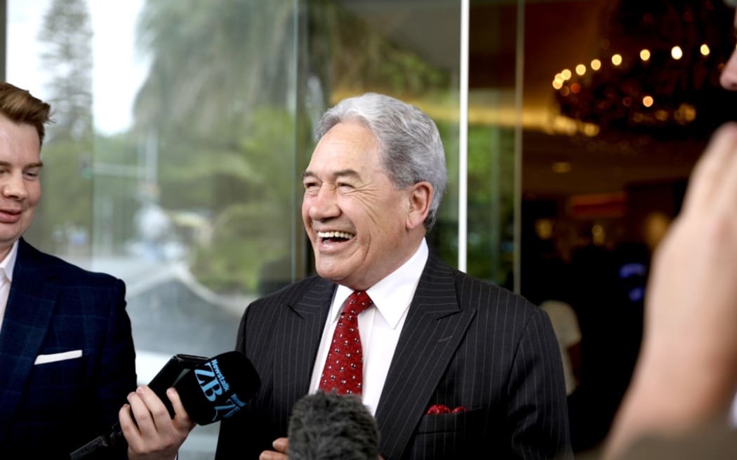 New Zealand First leader Winston Peters in Auckland on 17/11/2023 during talks with the National and ACT parties to form a government.