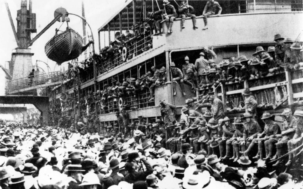 The HMNZ Transport Ship No.4 Tahiti at Wellington.