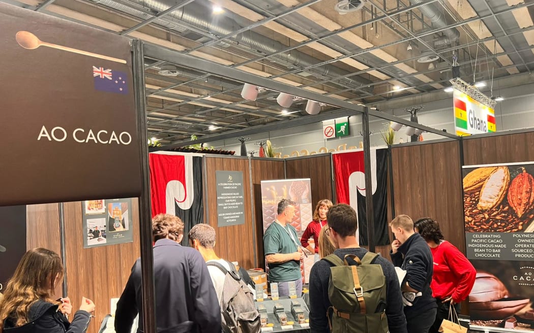 New Zealander Thomas Netana Wright showcased his chocolate label Ao Cacao at the Paris Salon du Chocolat, in October 2023.