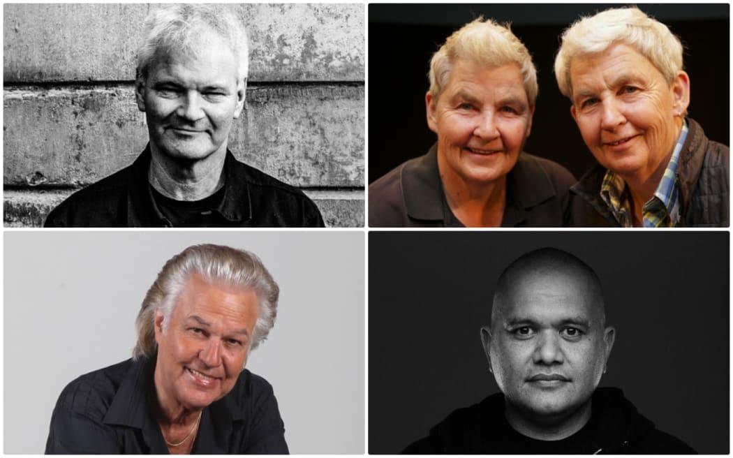 Clockwise from Top left: Roger Shepherd, the Topp Twins, DJ Sir-Vere and John Rowles