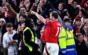 Nottingham Forest striker Chris Wood celebrates