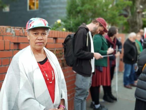 One of the protesters in Wellington.