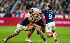 New Zealand's Wallace Sititi in action against France, 2024.