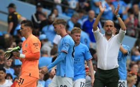 Manchester City manager Pep Guardiola celebrate his team’s win