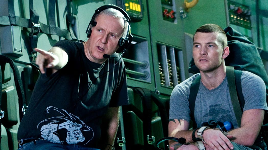 James Cameron directing Avatar star Sam Worthington in 2009