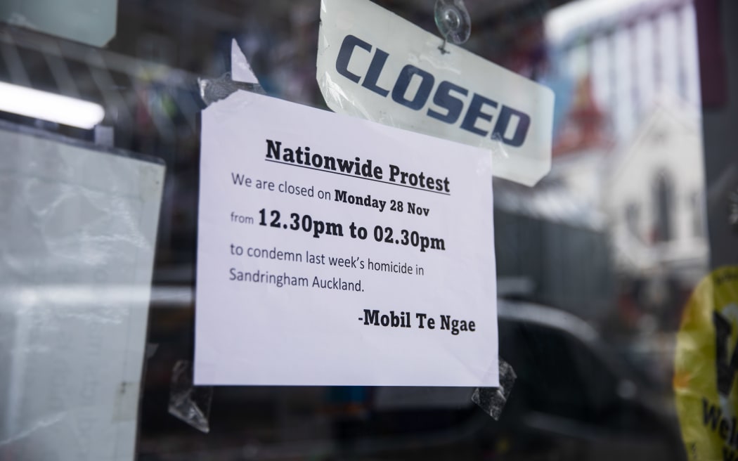 Wellington Dairy owner protest