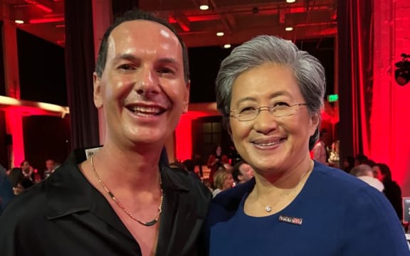 AMD chief executive Lisa Su with Peter-Lucas Jones.