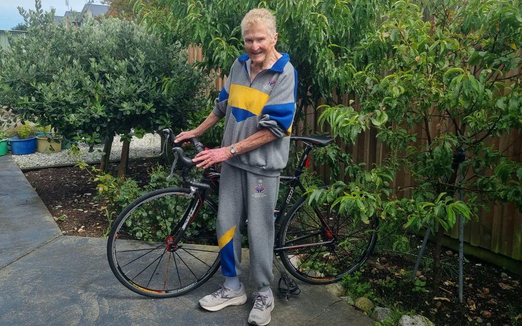 Mosgiel resident Carole Evans, 84, said she was first introduced to cycling about 34 years ago through her husband and she has loved getting on her bike ever since. She is wearing her original 1992 Masters Games tracksuit.