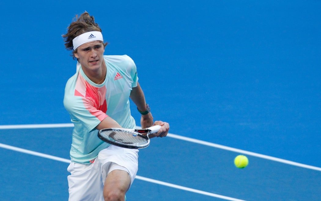 German tennis player Alexander Zverev during his 2017 Hopman Cup win over Roger Federer.