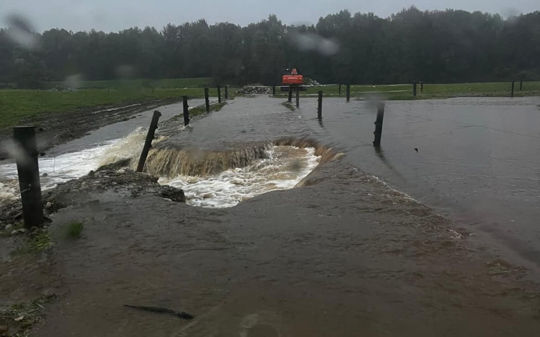 Flooding on Pāmu Farms' West Coast dairy farms.