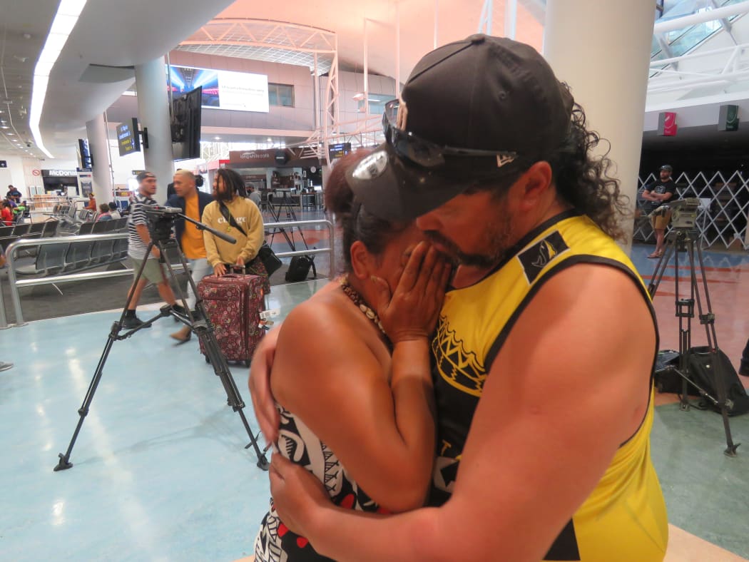 There were emotional scenes at Auckland Airport as people were able to see relatives for the first time in many months.