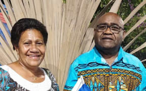 Robert Xowie, right, Kanak independence politician has won one of New Caledonia's two seats in the French Senate in Paris.