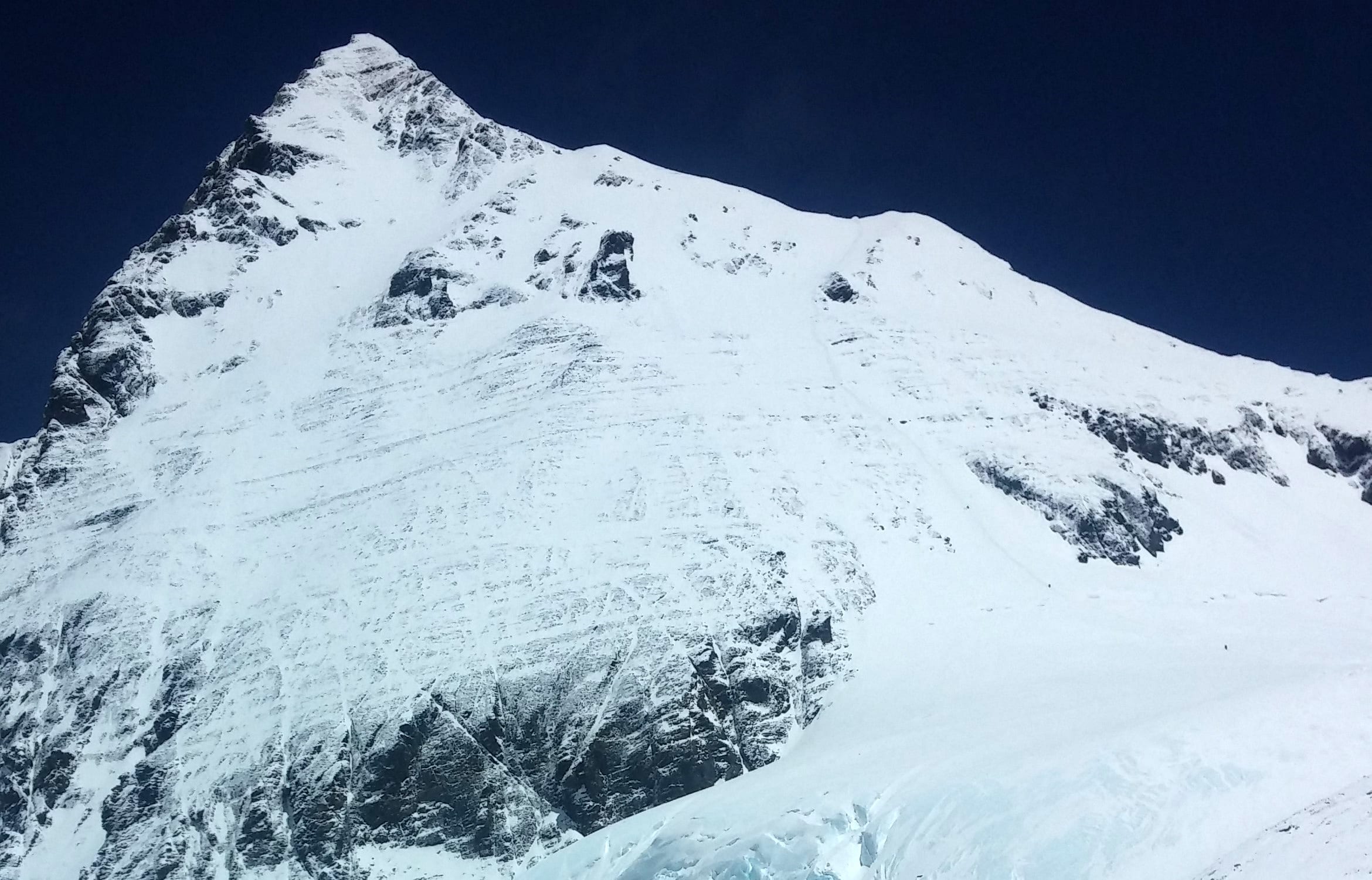 This photograph taken on May 12, 2016, shows a view of South Col near the summit of Mount Everest.