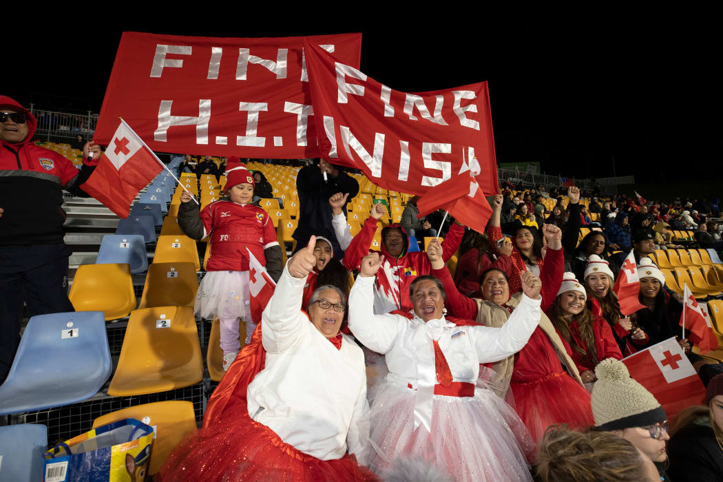 'Ikale Tahi fans cheering for Tonga against the All Blacks.