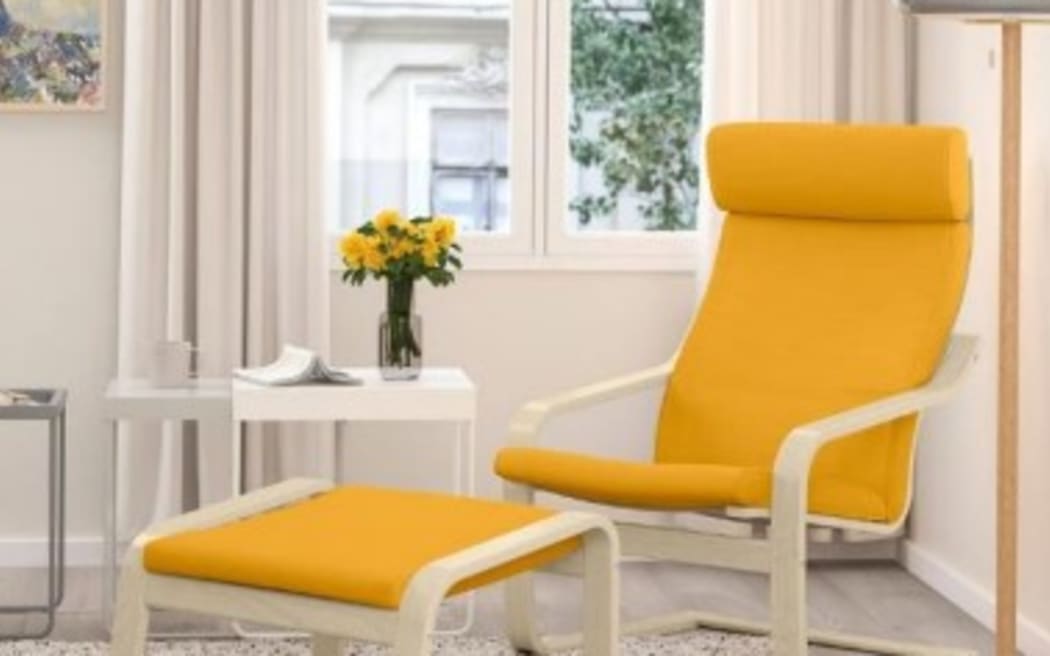 POANG Armchair, birch veneer/Skiftebo yellow. $199.00