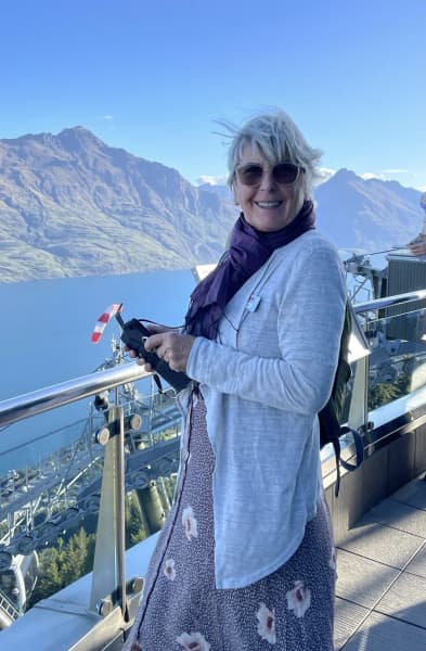 Andrea Hudson at Mt Tutoko Glacier near Milford Sound.