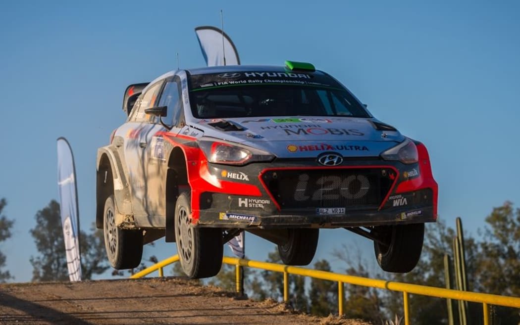 Hayden Paddon takes flight on Rally Mexico.