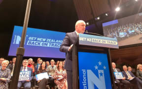 Christopher Luxon speaks at the National Party conference.