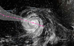 Category 5 Super Typhoon Bavi moving west-northwest passing through through or near Rota on Monday morning. 7 July 2026.