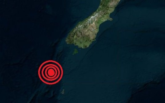 The quake was centred well south of New Zealand's southern coast.