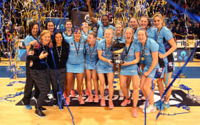 Southern Steel celebrating victory at the 2017 ANZ Premiership Final