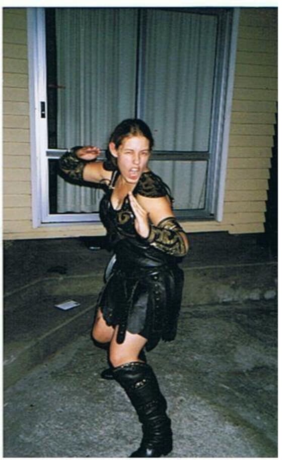 Gabrielle Podvoiskis dressed as Xena at her 21st Birthday party.