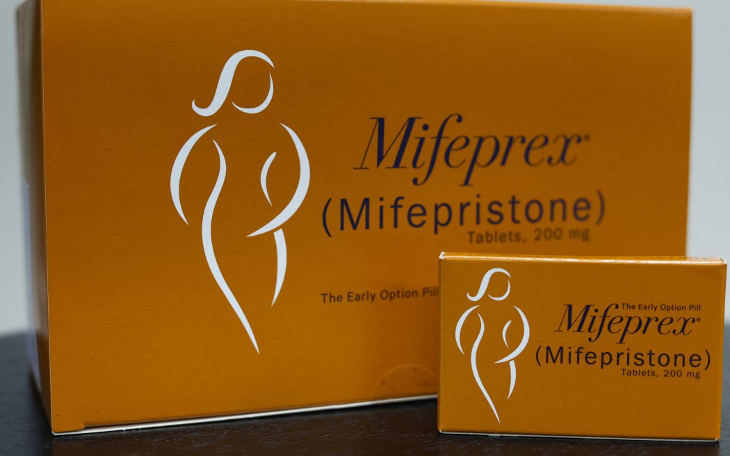 Packages of Mifepristone tablets displayed at a family planning clinic on 13 April 2023 in Rockville, Maryland. A Massachusetts appeals court temporarily blocked a Texas-based federal judge’s ruling that suspended the FDA’s approval of the abortion drug Mifepristone, which is part of a two-drug regimen to induce an abortion in the first trimester of pregnancy in combination with the drug Misoprostol.