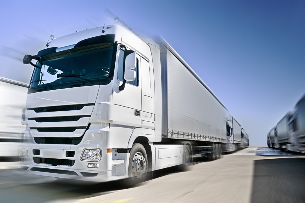 Truck on the road.